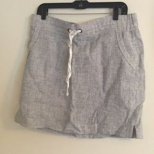 Athleta linen striped,drawstring mini skirt